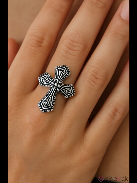 D'Joy Jewelry - Bali Legacy Cross Ring in Sterling Silver (Size 6.0) 6.40 Grams